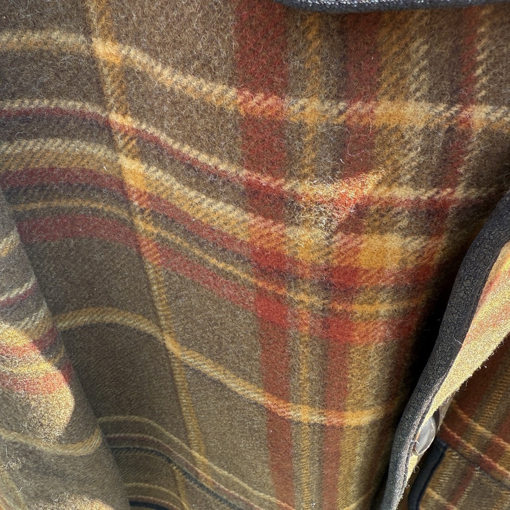 Pendleton BarnCar Coat‎ Wool Jacket Quilted Lining, Brn Plaid Vtg Grandpacore LG - Picture 5 of 15